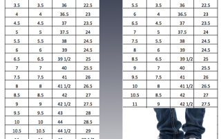 Chuck Taylor 2 Size Chart