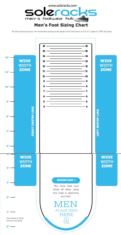 mens footwear size chart