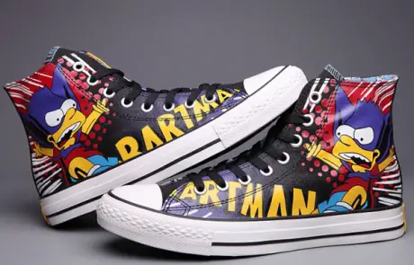 The Simpsons X Converse Bartman High Tops Canvas Chuck Taylor All Star Shoes