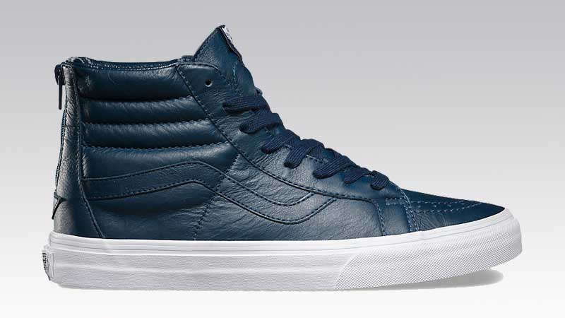 vans sk8 hi blue leather