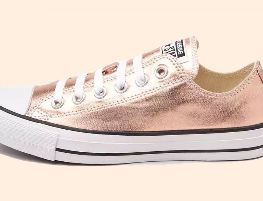 rose gold low top converse