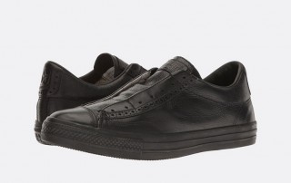 Converse John Varvatos low leather black slip on