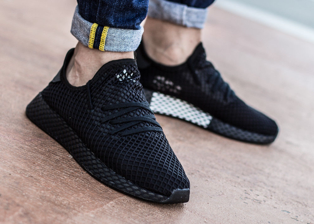 ADIDAS Originals Deerupt Runner Sneaker Mens triple black $59.99 ...