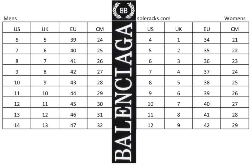 Balenciaga Shoes Size Chart - Soleracks