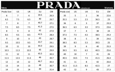 Prada Shoes Size Chart - How They Fit? - Soleracks