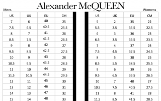 mcqueen sneakers size guide