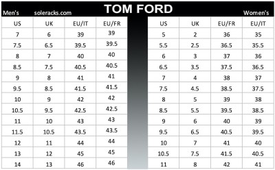 Tom Ford Shoes Size Chart - Soleracks