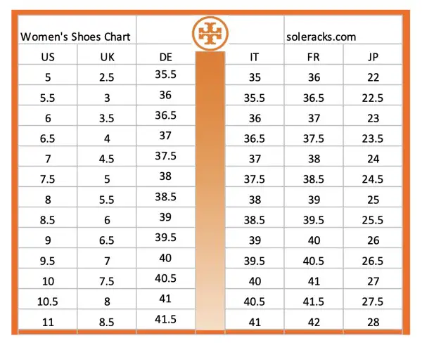 Tory Burch Shoes Size Chart - Soleracks
