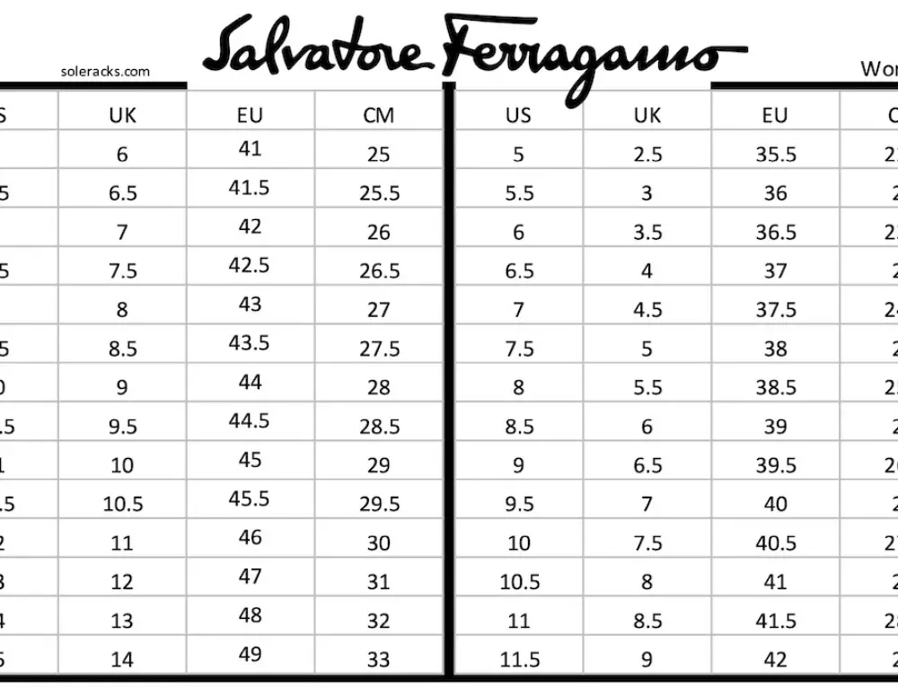Armani Shoes Size Chart Men's & Women's - Soleracks