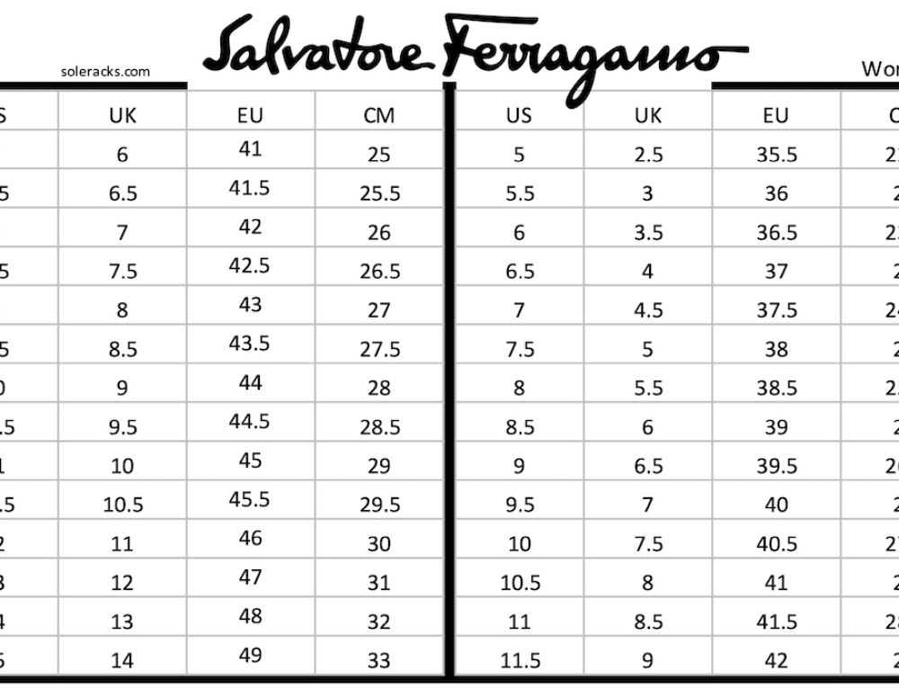 Armani Shoes Size Chart Men's & Women's - Soleracks