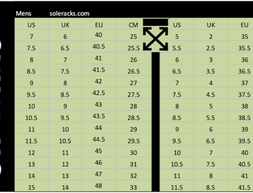 Shoes Chart - & Women's - Soleracks