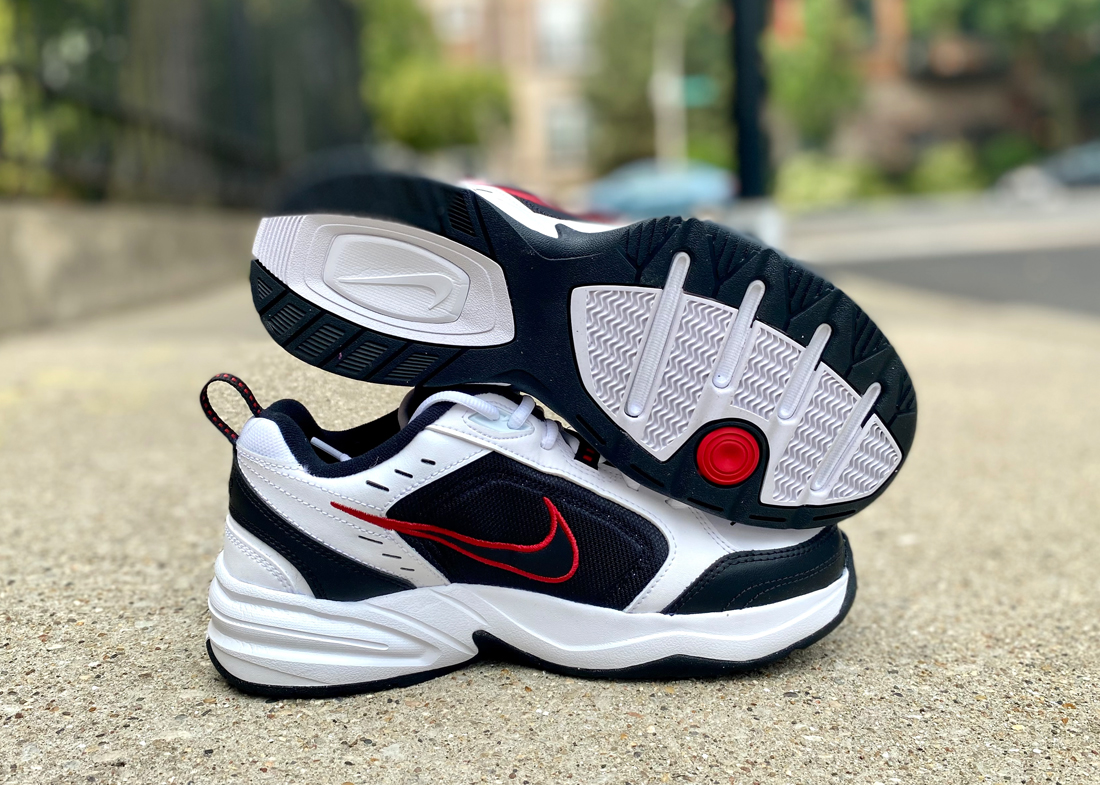 Nike Air Monarch black white red 1