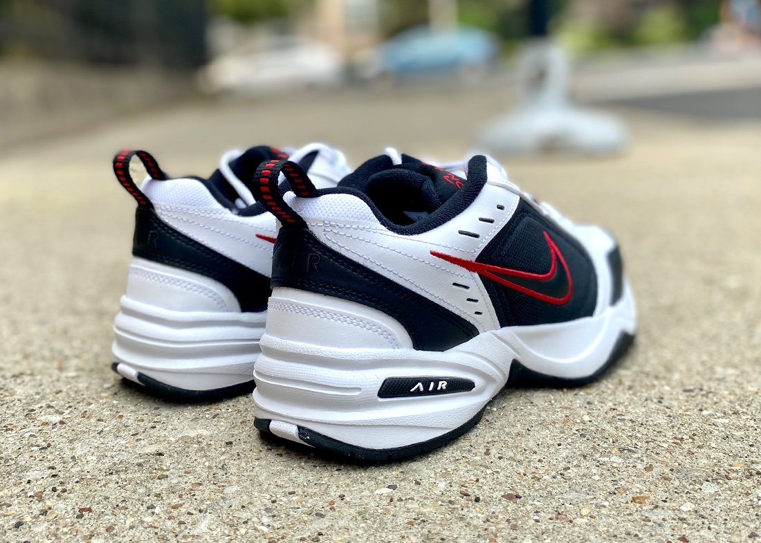 Nike Air Monarch black white red 3