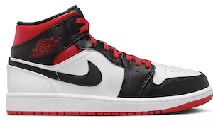 Air Jordan 1 Mid WHITE RED BLACK